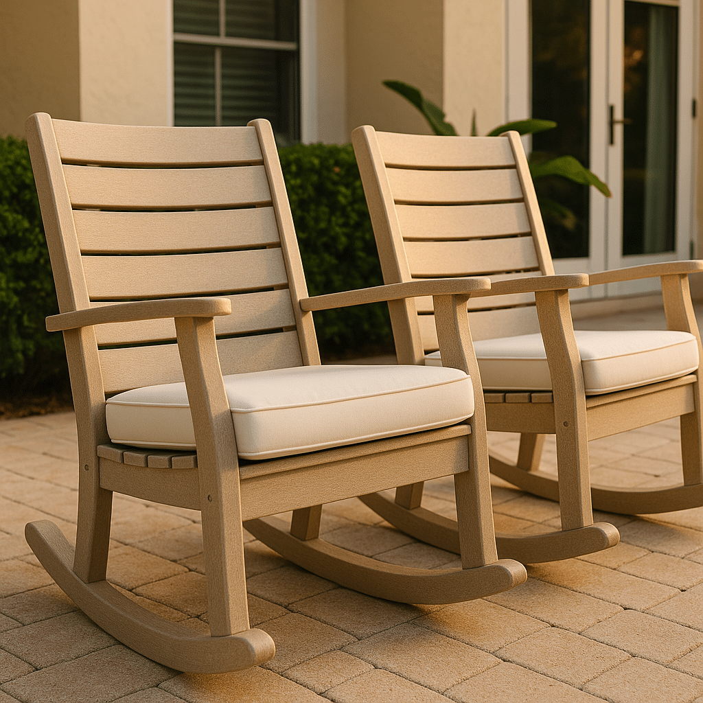 Poly Lumber Rockers for a late summer guest-ready South Florida patio