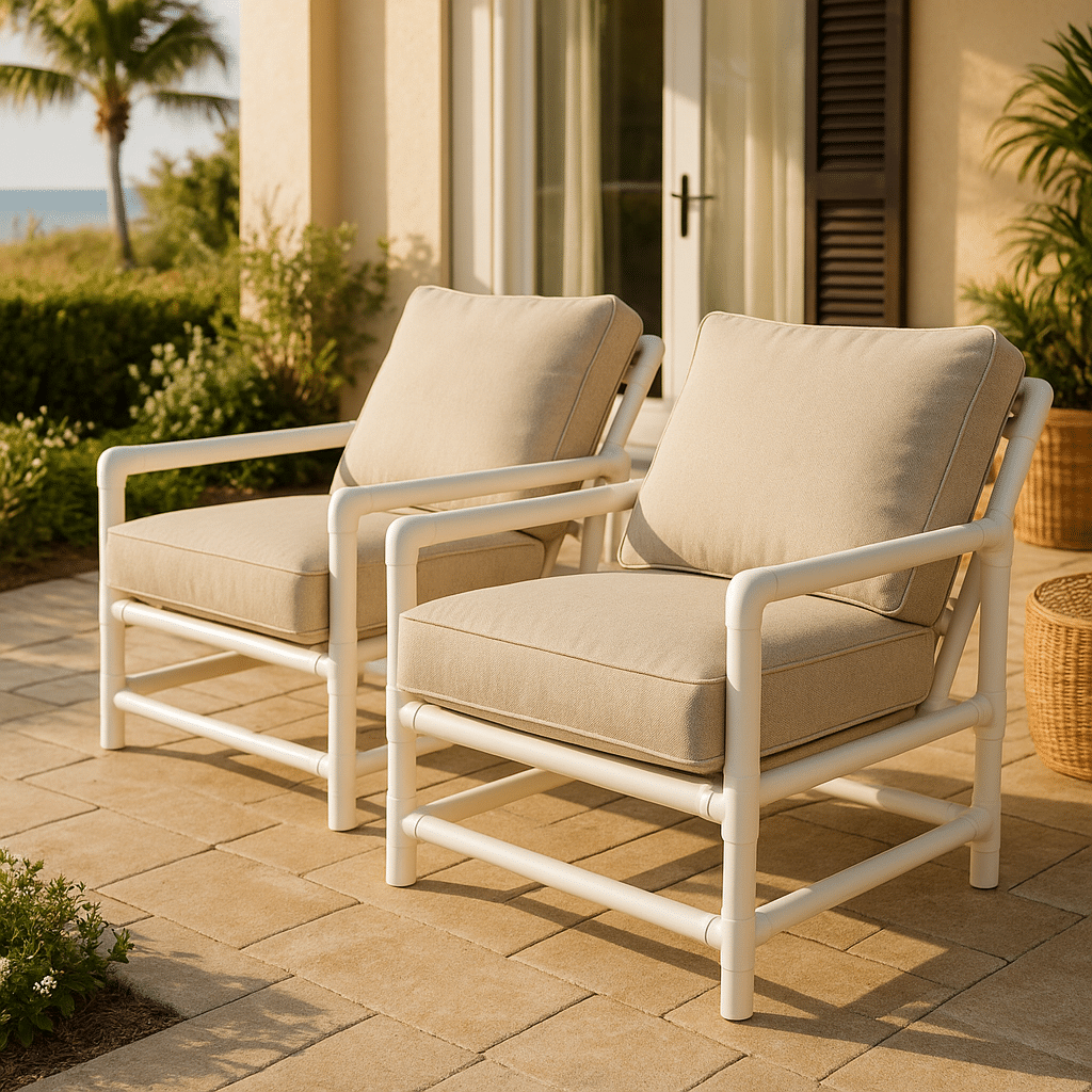 Pvc Lounge Chairs for a late summer guest-ready South Florida patio