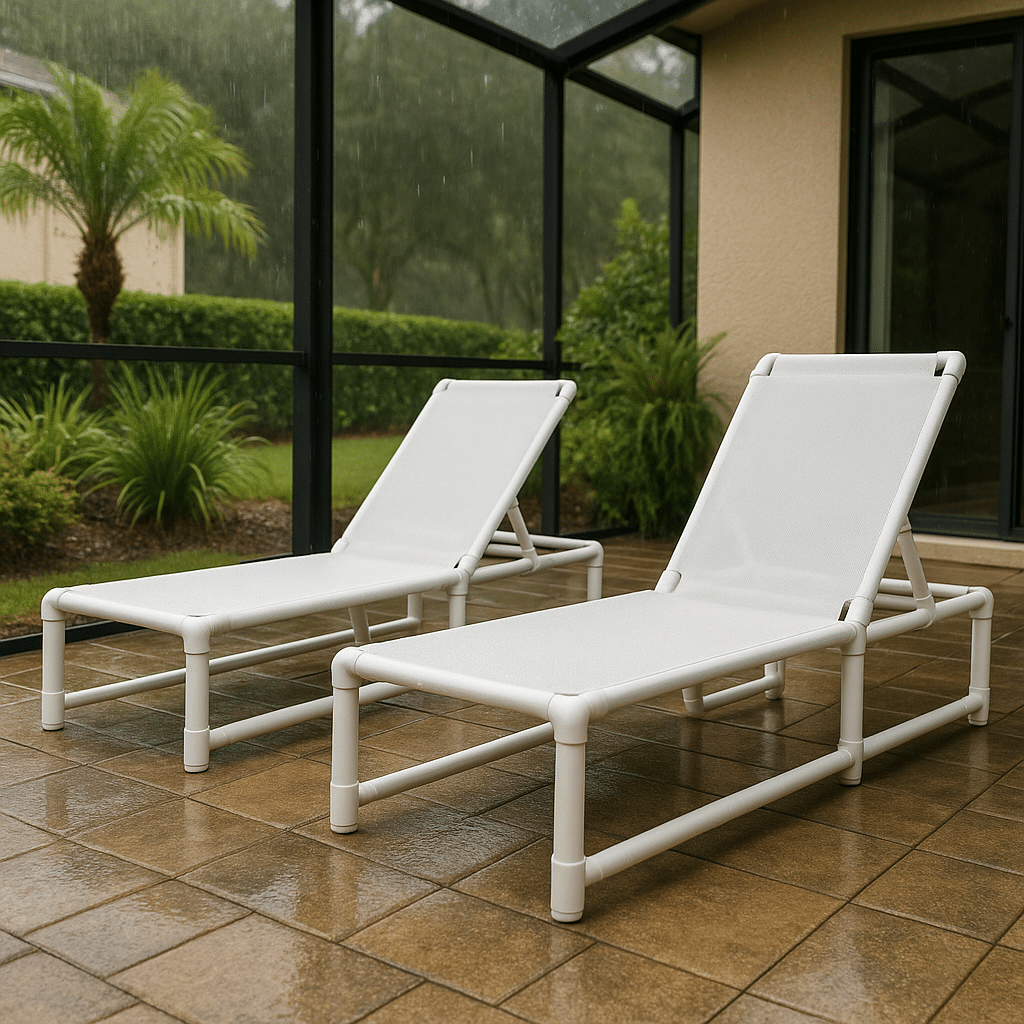 Pvc Lounge Chairs for a rainy season covered South Florida patio