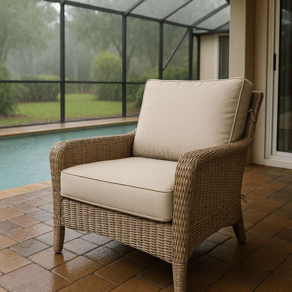 Replacement Patio Cushions for a rainy season covered South Florida patio