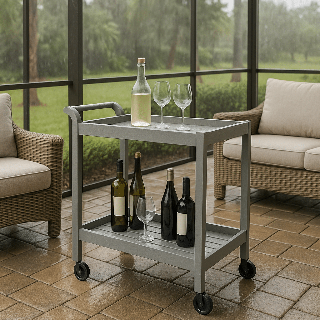 Outdoor Bar Carts for a rainy season covered South Florida patio