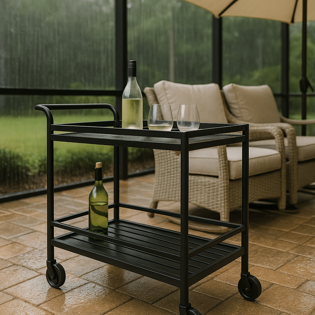 Outdoor Bar Carts for a rainy season covered South Florida patio