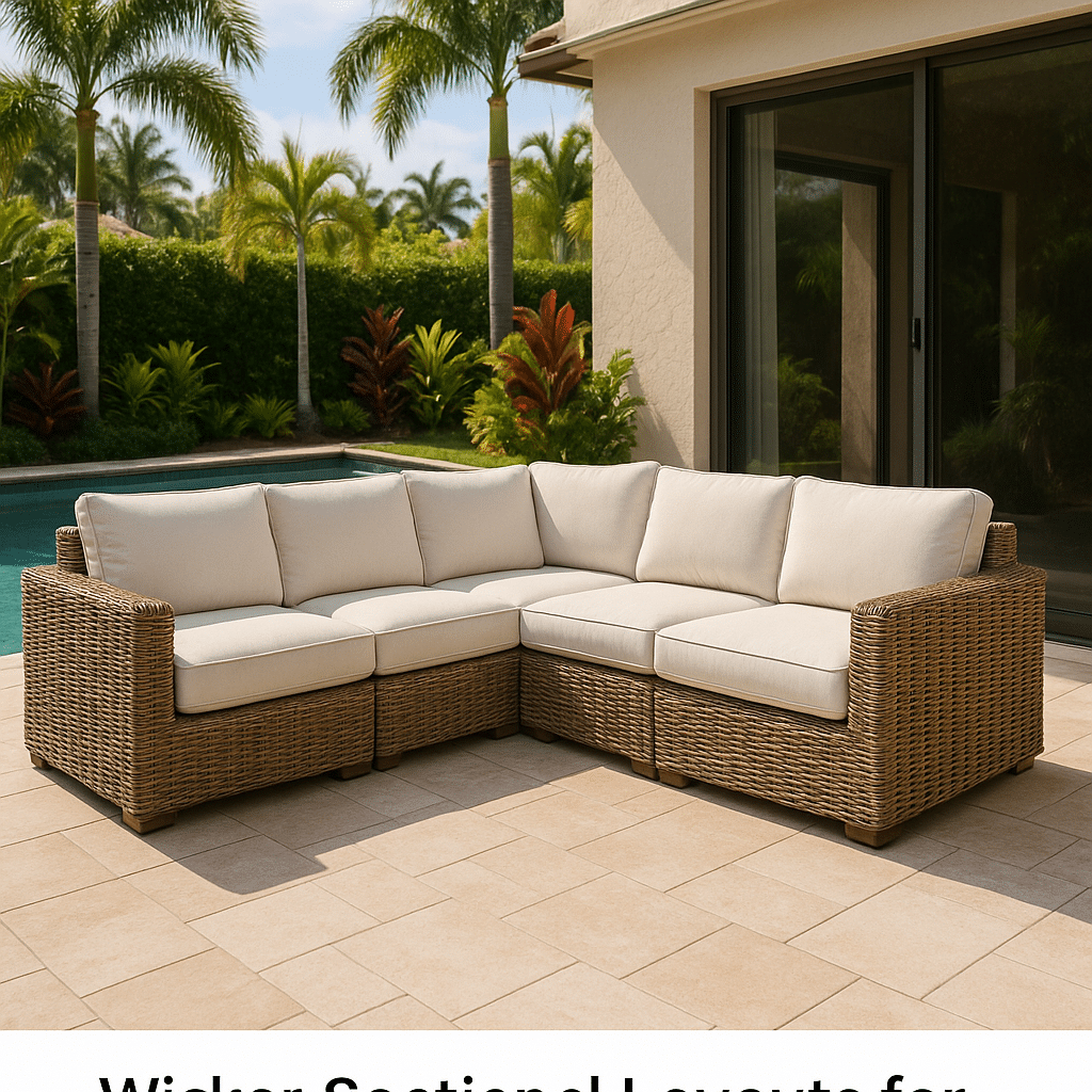 Wicker Sectional Layouts for a Palm Beach County outdoor patio