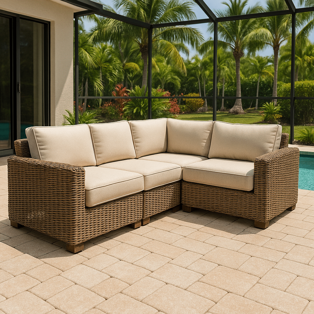 Wicker Sectional Layouts for a Palm Beach County outdoor patio