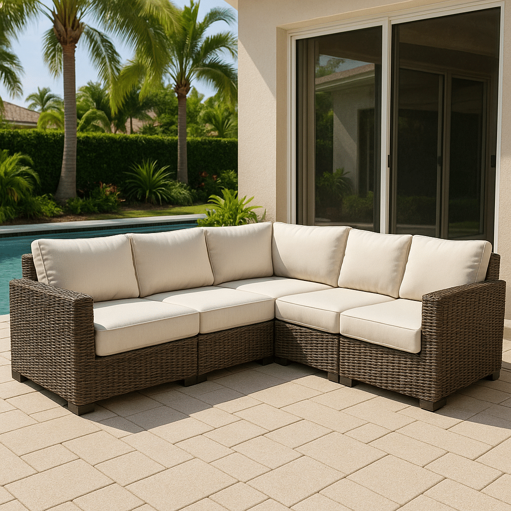 Wicker Sectional Layouts for a Palm Beach County outdoor patio