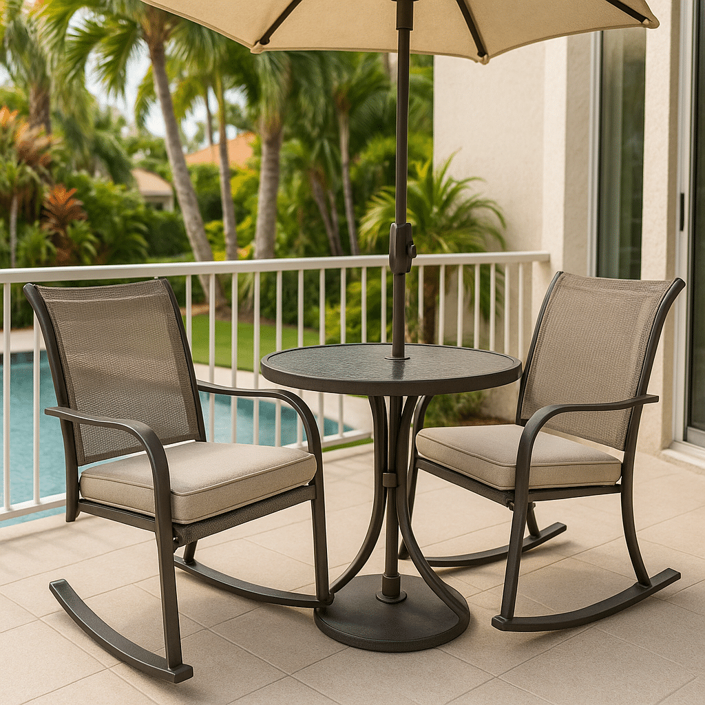 Balcony Bistro Sets for a Palm Beach County outdoor patio