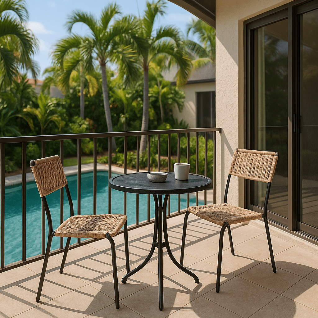 Balcony Bistro Sets for a Palm Beach County outdoor patio