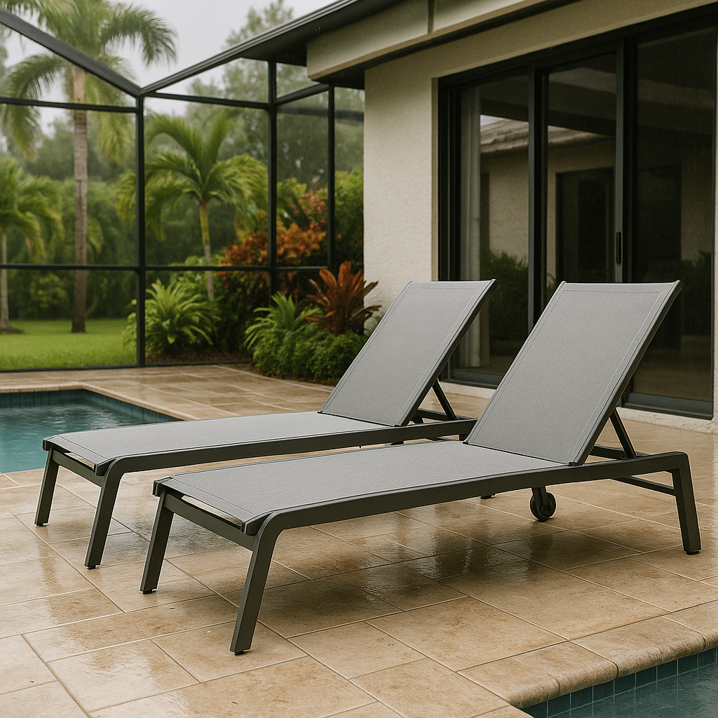 Aluminum Chaise Lounges for a Palm Beach County outdoor patio
