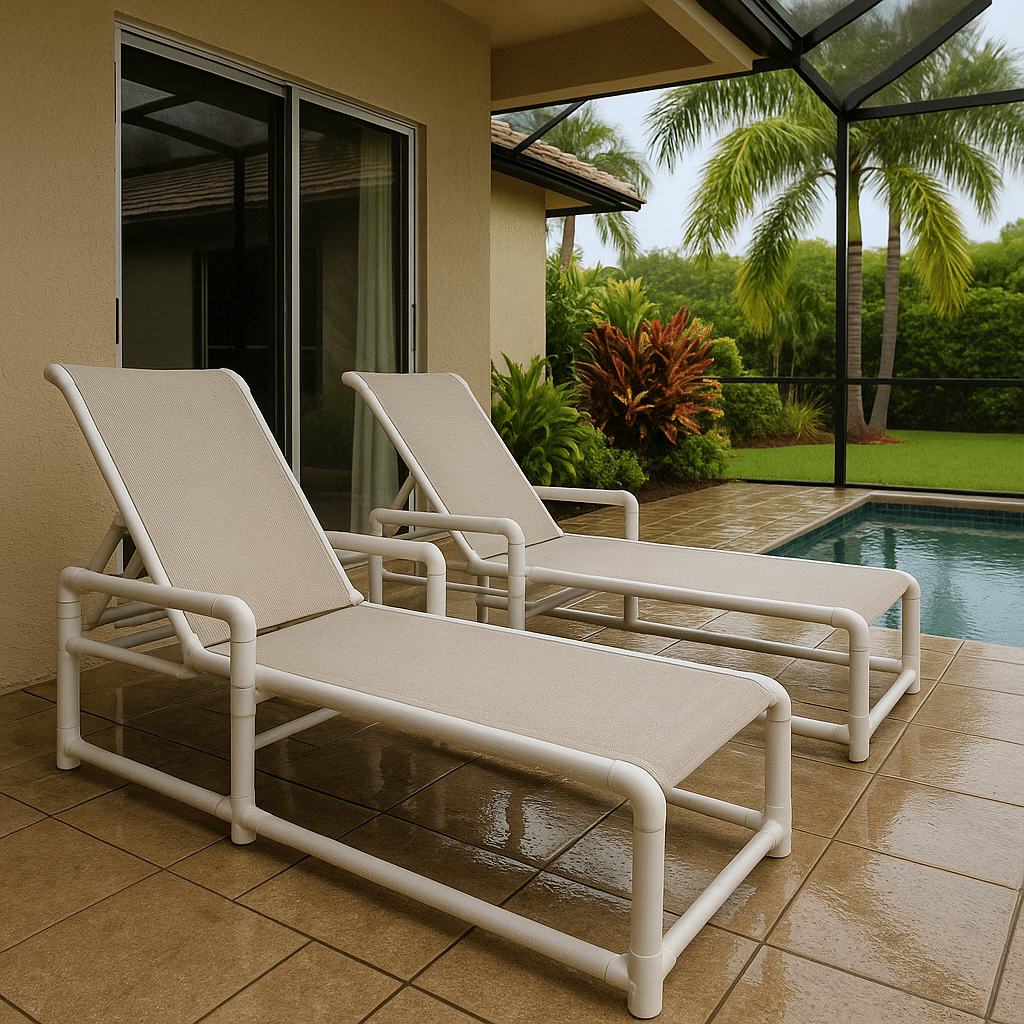 Pvc Lounge Chairs for a Palm Beach County outdoor patio