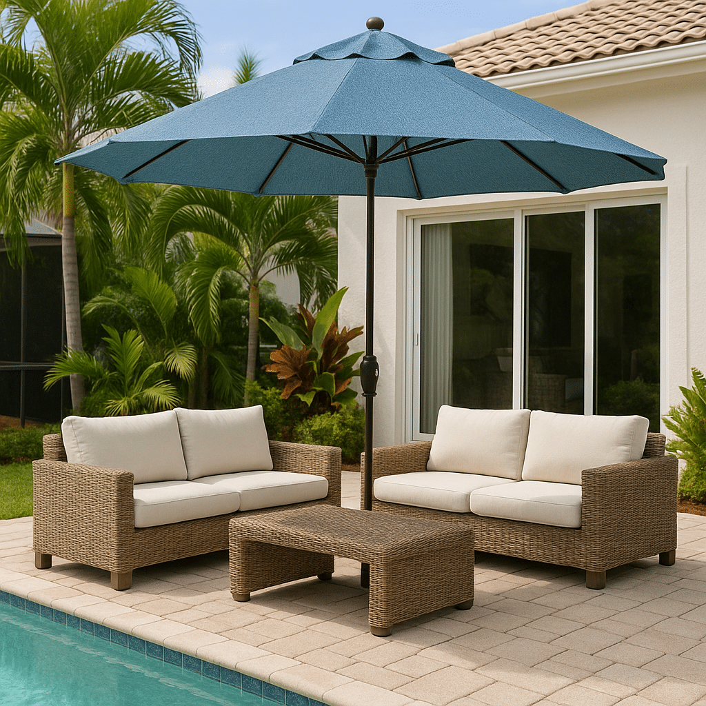 Umbrella Fabric Choices for a Palm Beach County outdoor patio