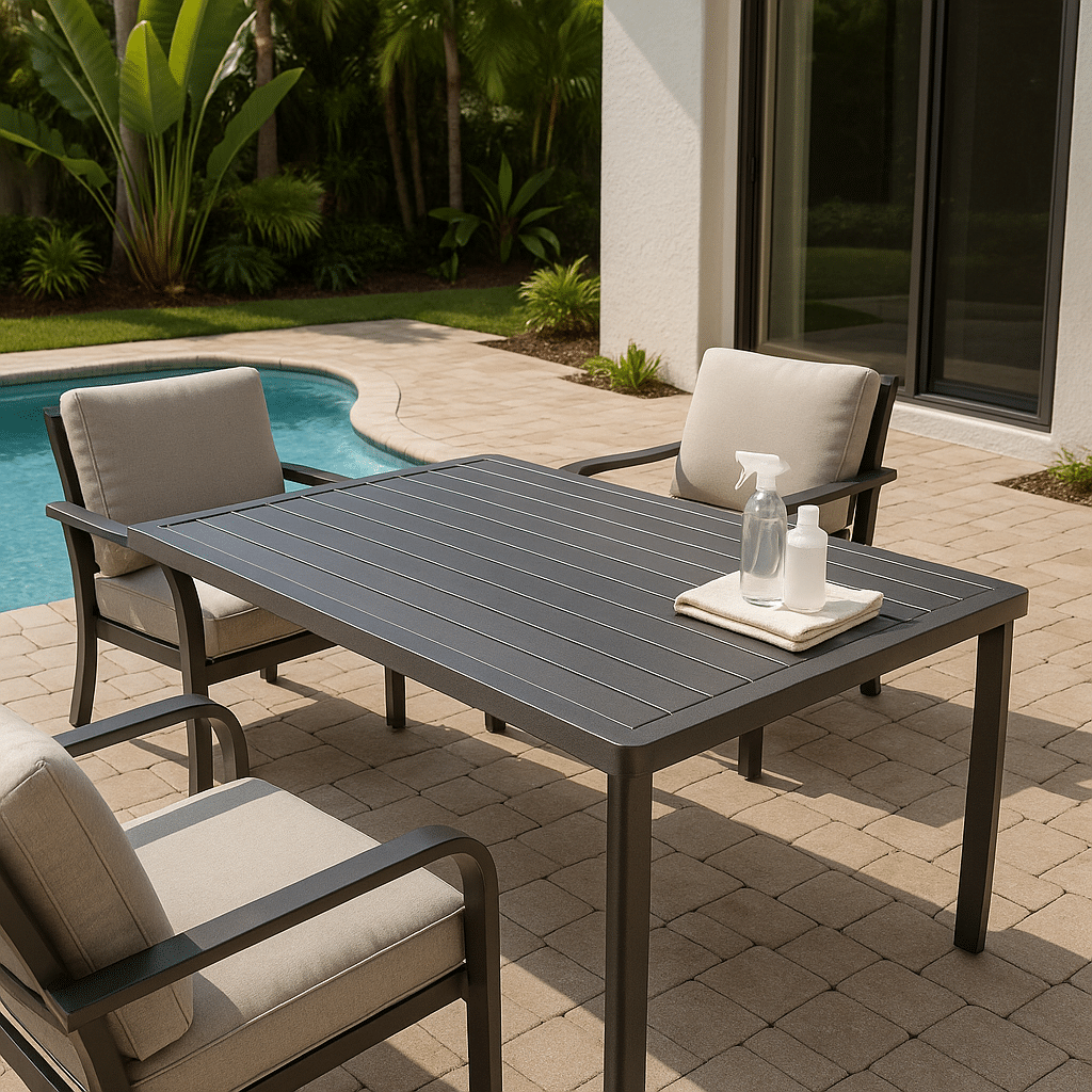 Powder Coated Aluminum Table Care for a Palm Beach County outdoor patio