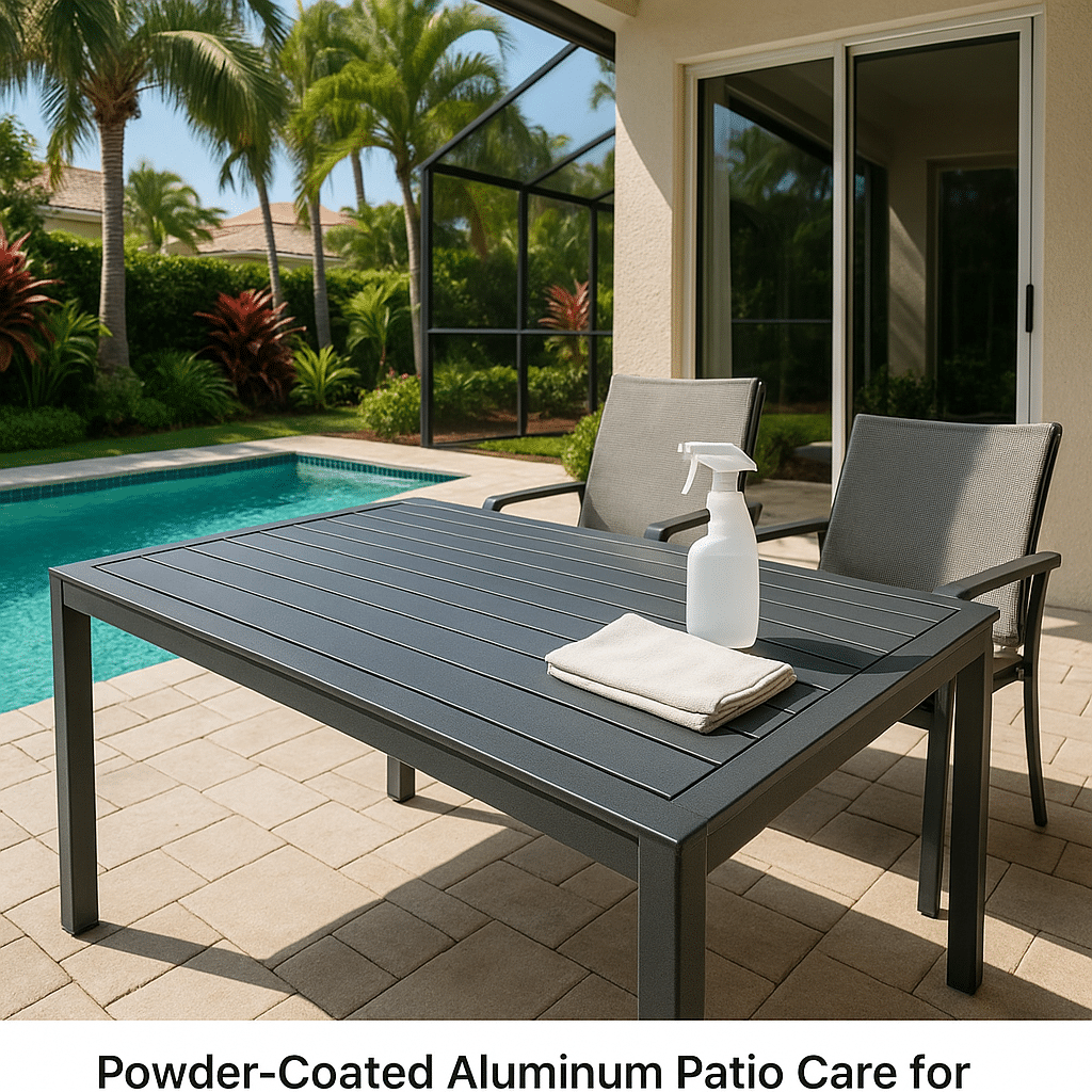 Powder Coated Aluminum Table Care for a Palm Beach County outdoor patio