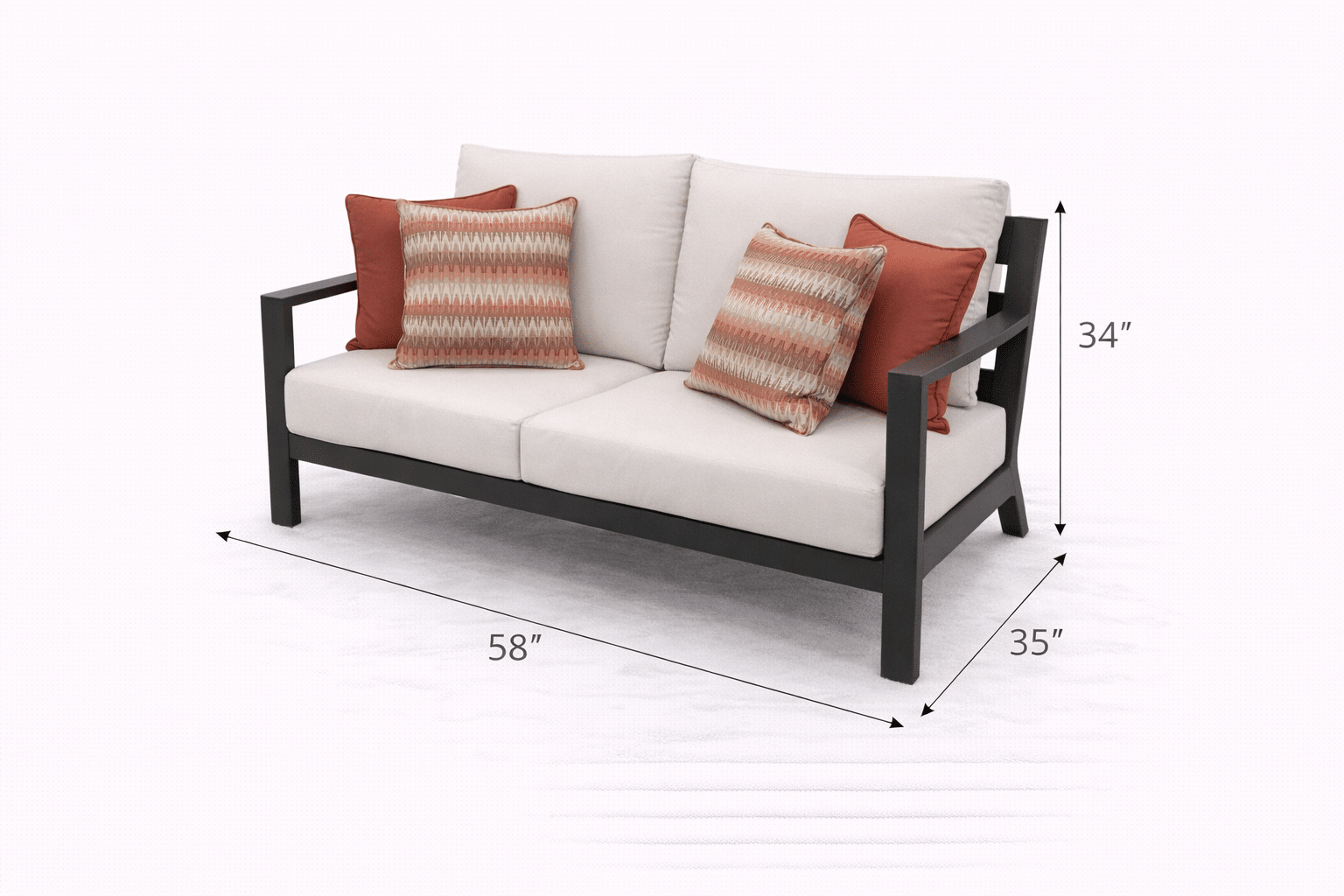 Monterey Loveseat from the Monterey aluminum outdoor furniture collection