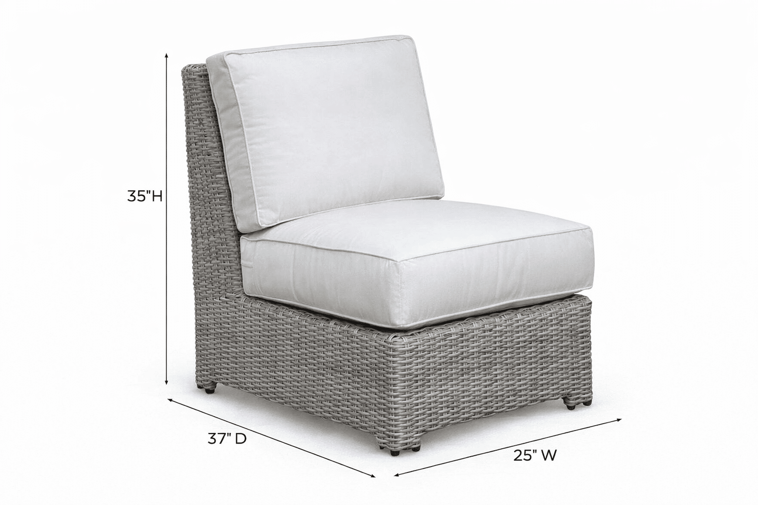 Napa Armless Middle outdoor patio furniture
