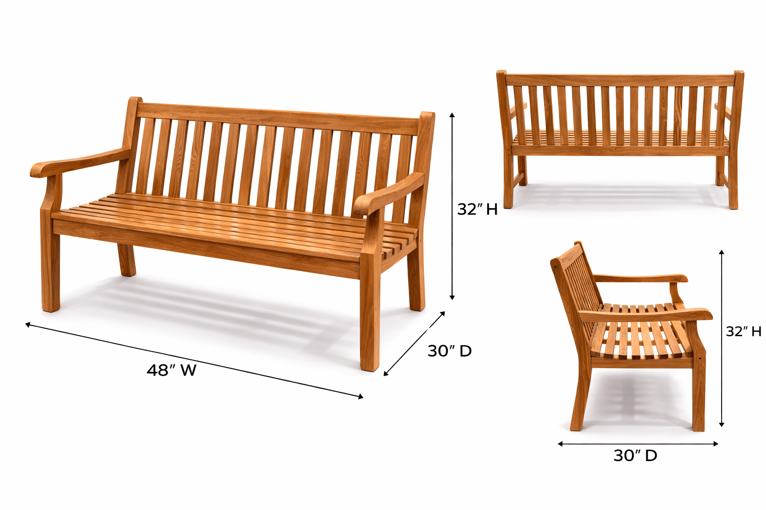 Teak 4 ft Bench, teak outdoor furniture